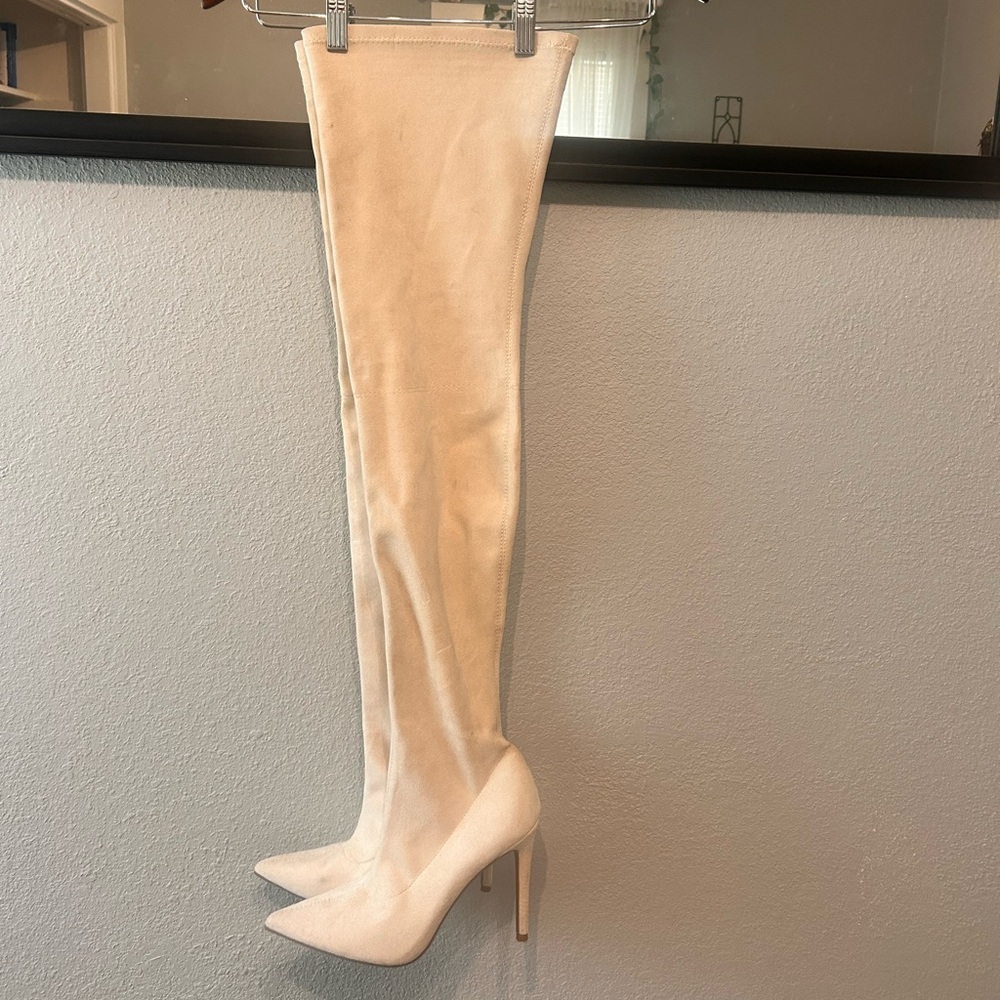 Elegant Cream Over-the-Knee Women's Boots